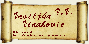 Vasiljka Vidaković vizit kartica